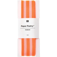 Paper Poetry Webband Duo Streifen neon rot/rosa