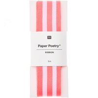 Paper Poetry Webband Duo Streifen neon pink/weiß