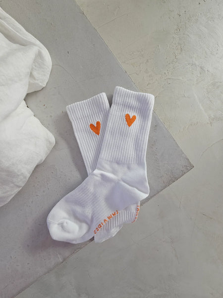 Socken Herz orange